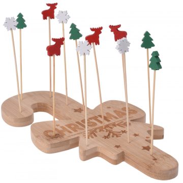 Claus party falatka kínáló bambusz talppal