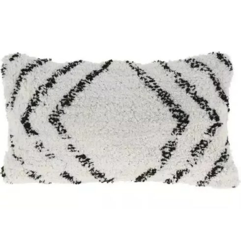 Zigzag díszpárna fehér színben 30 x 50 cm
