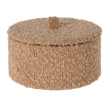 Candle kerek boucle szövetes ékszertartó 13cm