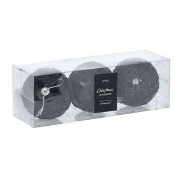 Blacky 3 darabos karácsonyi gömb 8 cm