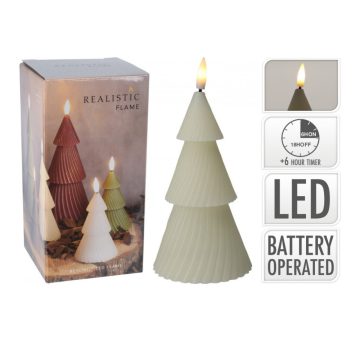 Christmas tree ledes gyertya 15 cm krém