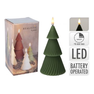 Christmas tree ledes gyertya 15 cm zöld