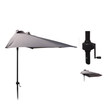 Siesta félkör alakú napernyő sötét szürke
