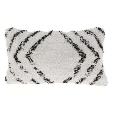 Zigzag díszpárna fehér színben 30 x 50 cm