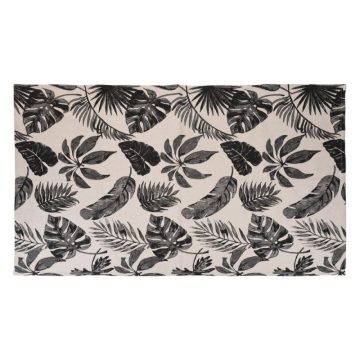   Amilla bézs pamutszőnyeg fekete trópusi levélmintával 120x180cm