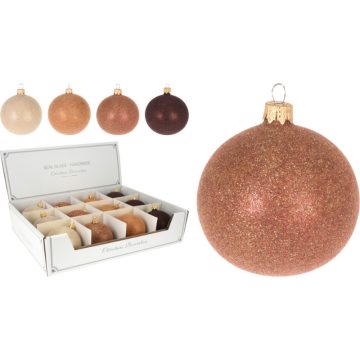 Liris glitteres üveg karácsonyi gömb 8cm